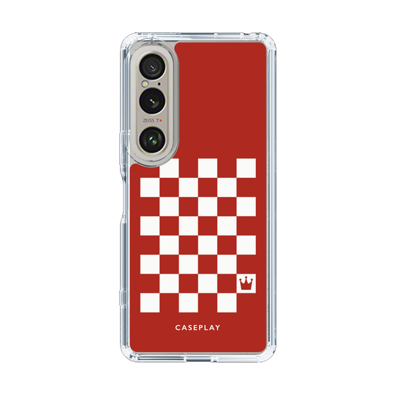 スリムプロテクションケース［ Racing checkered flag Red - レーシングチェッカーフラッグ レッド ］