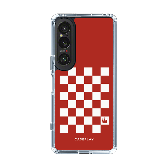 スリムプロテクションケース［ Racing checkered flag Red - レーシングチェッカーフラッグ レッド ］