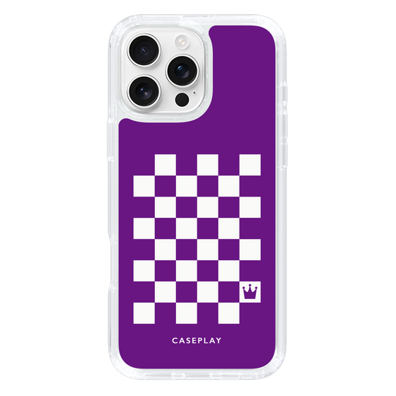 スリムプロテクションケース［ Racing checkered flag Purple - レーシングチェッカーフラッグ パープル ］