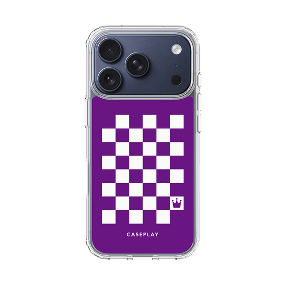 スリムプロテクションケース［ Racing checkered flag Purple - レーシングチェッカーフラッグ パープル ］