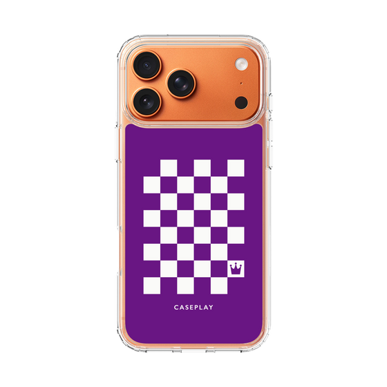 スリムプロテクションケース［ Racing checkered flag Purple - レーシングチェッカーフラッグ パープル ］