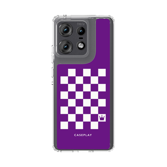 スリムプロテクションケース［ Racing checkered flag Purple - レーシングチェッカーフラッグ パープル ］