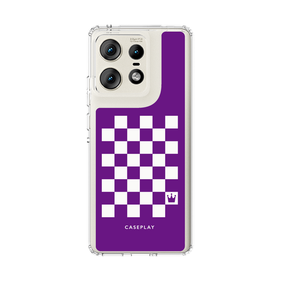 スリムプロテクションケース［ Racing checkered flag Purple - レーシングチェッカーフラッグ パープル ］