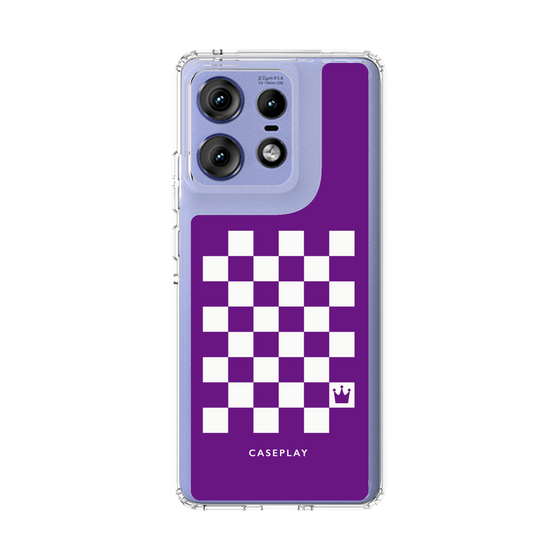 スリムプロテクションケース［ Racing checkered flag Purple - レーシングチェッカーフラッグ パープル ］