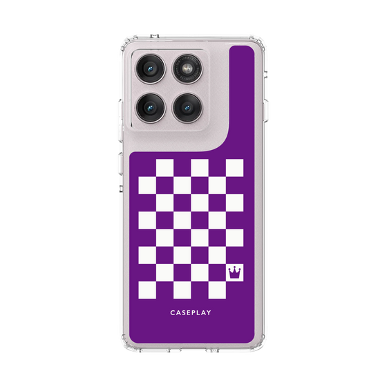 スリムプロテクションケース［ Racing checkered flag Purple - レーシングチェッカーフラッグ パープル ］