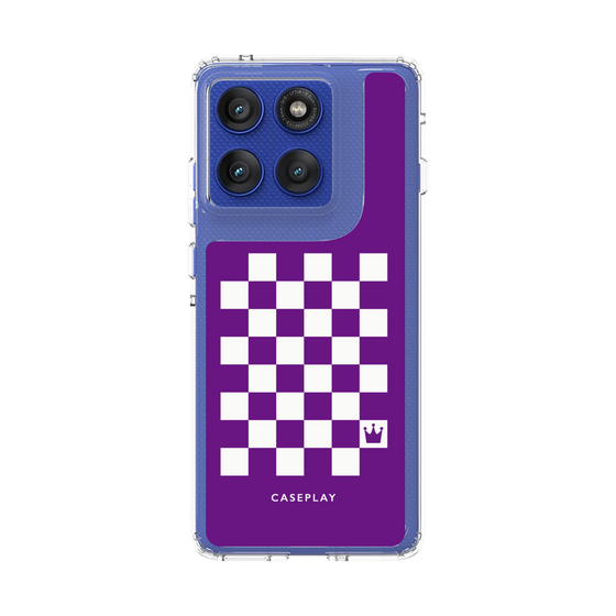 スリムプロテクションケース［ Racing checkered flag Purple - レーシングチェッカーフラッグ パープル ］
