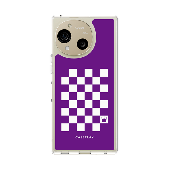 スリムプロテクションケース［ Racing checkered flag Purple - レーシングチェッカーフラッグ パープル ］