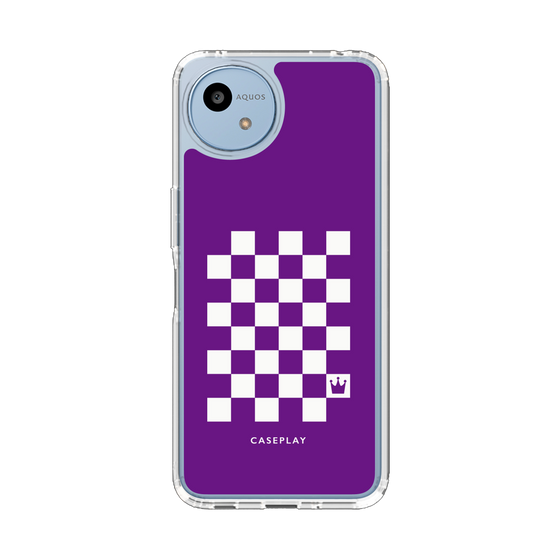 スリムプロテクションケース［ Racing checkered flag Purple - レーシングチェッカーフラッグ パープル ］