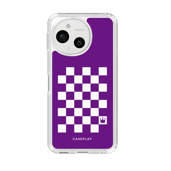 スリムプロテクションケース［ Racing checkered flag Purple - レーシングチェッカーフラッグ パープル ］