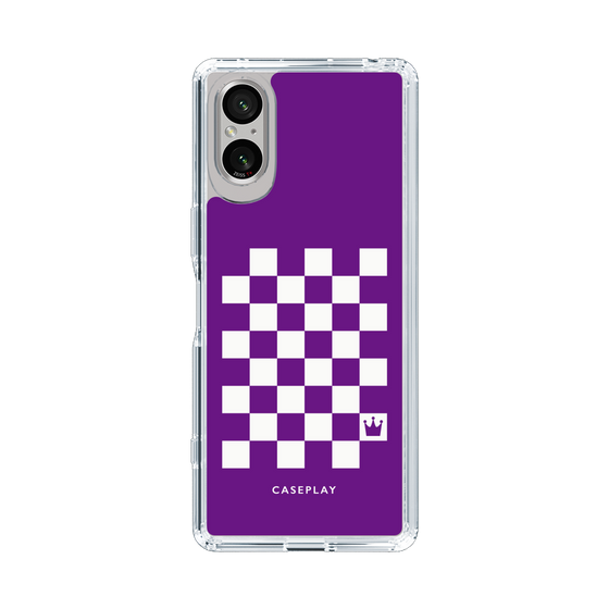 スリムプロテクションケース［ Racing checkered flag Purple - レーシングチェッカーフラッグ パープル ］