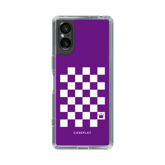 スリムプロテクションケース［ Racing checkered flag Purple - レーシングチェッカーフラッグ パープル ］