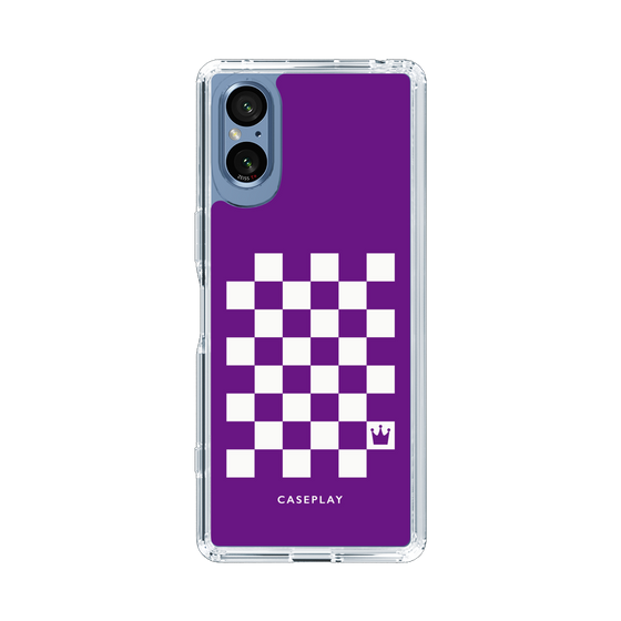 スリムプロテクションケース［ Racing checkered flag Purple - レーシングチェッカーフラッグ パープル ］