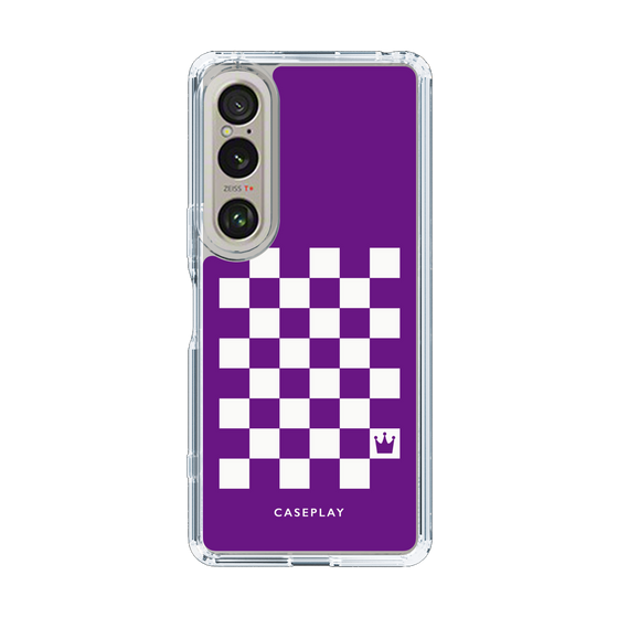 スリムプロテクションケース［ Racing checkered flag Purple - レーシングチェッカーフラッグ パープル ］