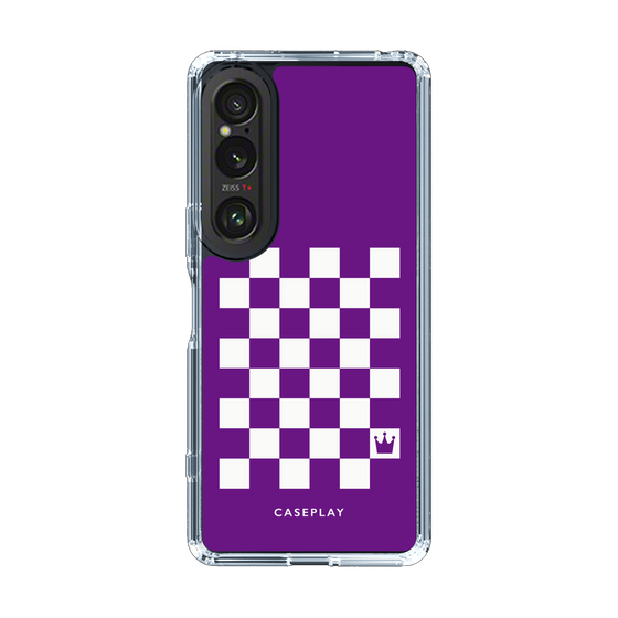 スリムプロテクションケース［ Racing checkered flag Purple - レーシングチェッカーフラッグ パープル ］