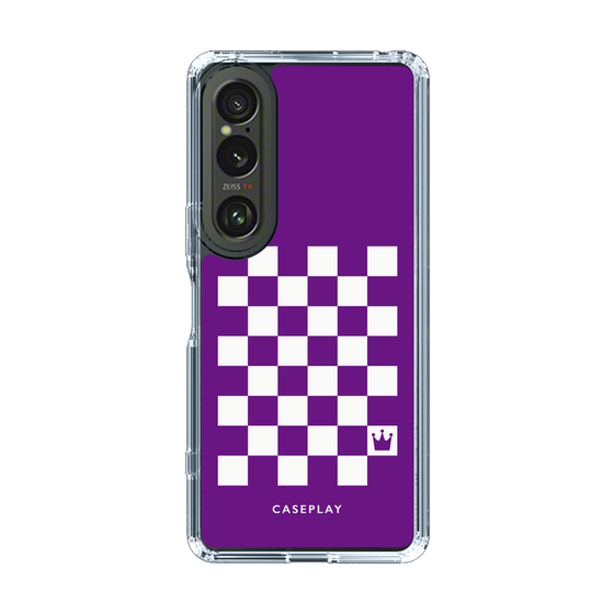 スリムプロテクションケース［ Racing checkered flag Purple - レーシングチェッカーフラッグ パープル ］