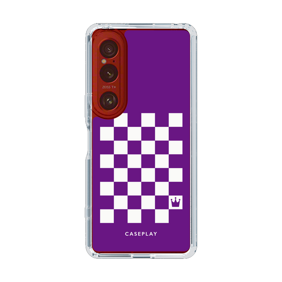 スリムプロテクションケース［ Racing checkered flag Purple - レーシングチェッカーフラッグ パープル ］