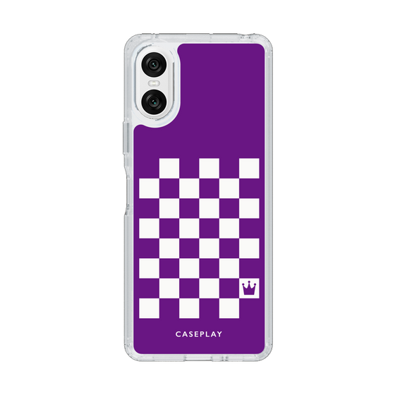 スリムプロテクションケース［ Racing checkered flag Purple - レーシングチェッカーフラッグ パープル ］