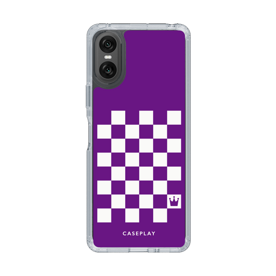 スリムプロテクションケース［ Racing checkered flag Purple - レーシングチェッカーフラッグ パープル ］