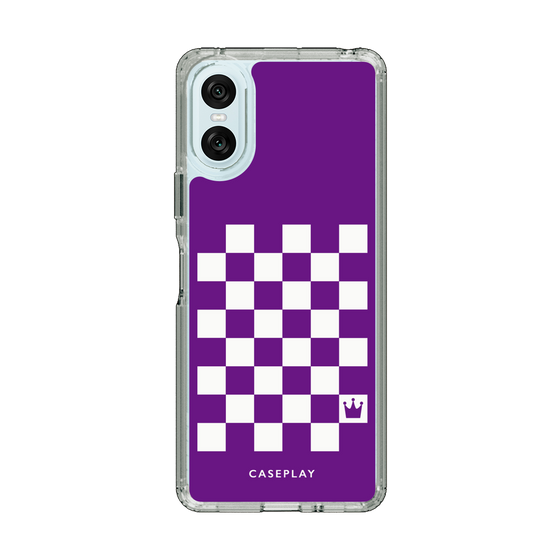 スリムプロテクションケース［ Racing checkered flag Purple - レーシングチェッカーフラッグ パープル ］