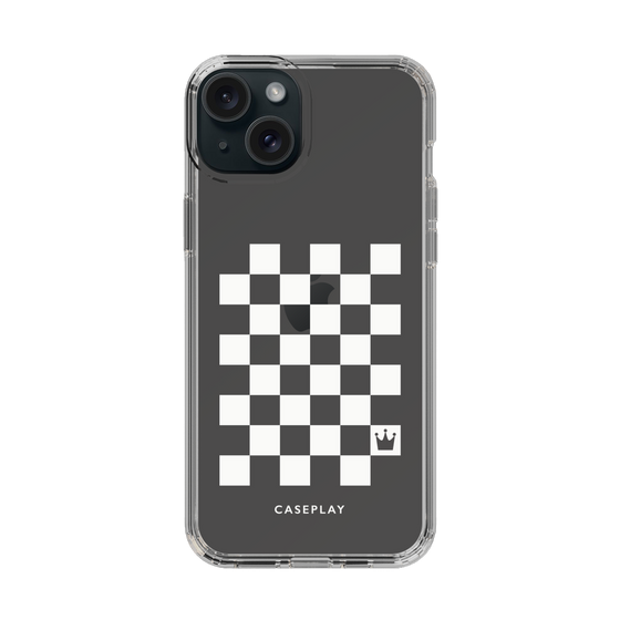 スリムプロテクションケース［ Racing checkered flag White - レーシングチェッカーフラッグ ホワイト ］