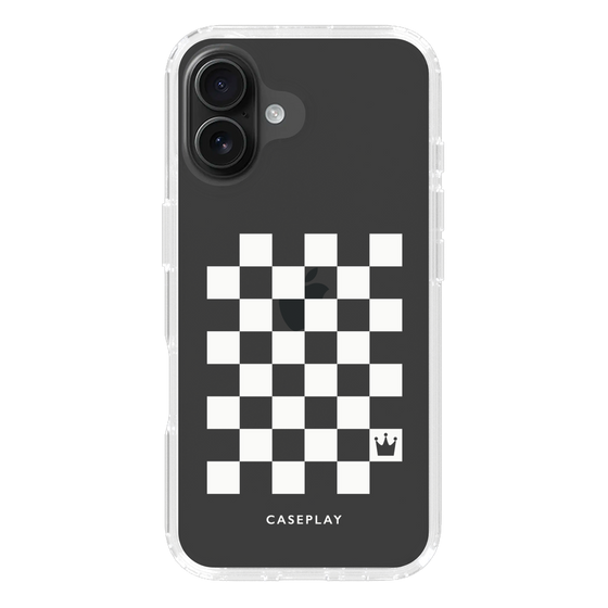 スリムプロテクションケース［ Racing checkered flag White - レーシングチェッカーフラッグ ホワイト ］