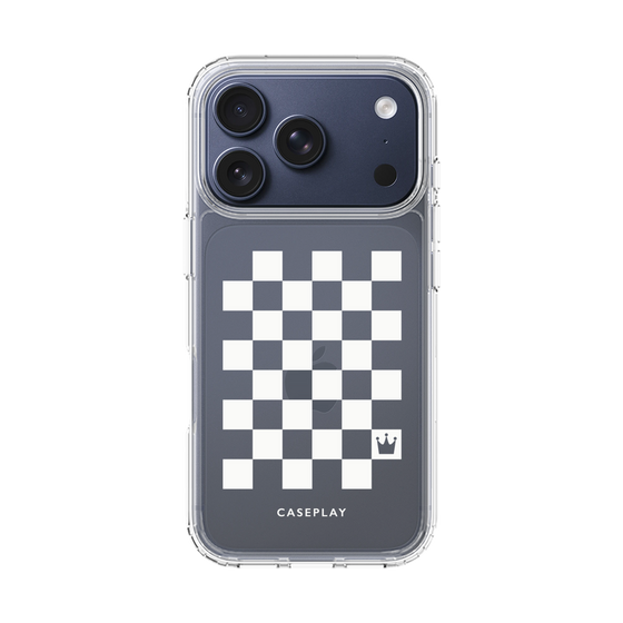 スリムプロテクションケース［ Racing checkered flag White - レーシングチェッカーフラッグ ホワイト ］