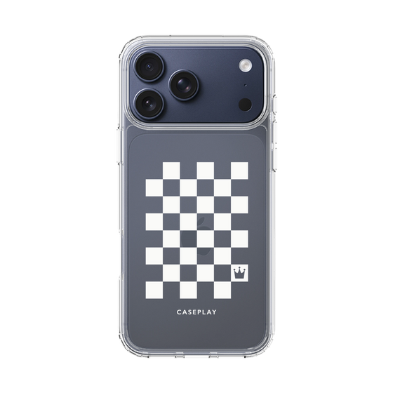 スリムプロテクションケース［ Racing checkered flag White - レーシングチェッカーフラッグ ホワイト ］