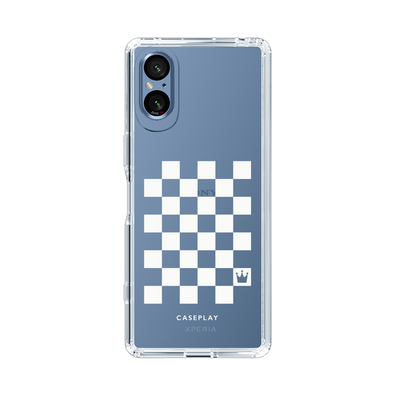 スリムプロテクションケース［ Racing checkered flag White - レーシングチェッカーフラッグ ホワイト ］