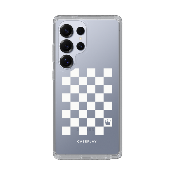 スリムプロテクションケース［ Racing checkered flag White - レーシングチェッカーフラッグ ホワイト ］