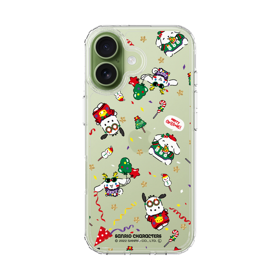 スリムプロテクションケース［ ポムポムプリン＆シナモン＆ポチャッコ - Xmas - パターン ］