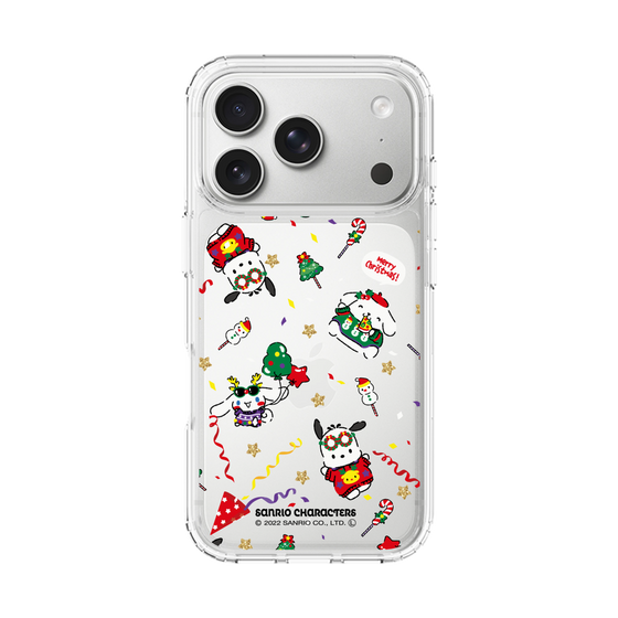 スリムプロテクションケース［ ポムポムプリン＆シナモン＆ポチャッコ - Xmas - パターン ］