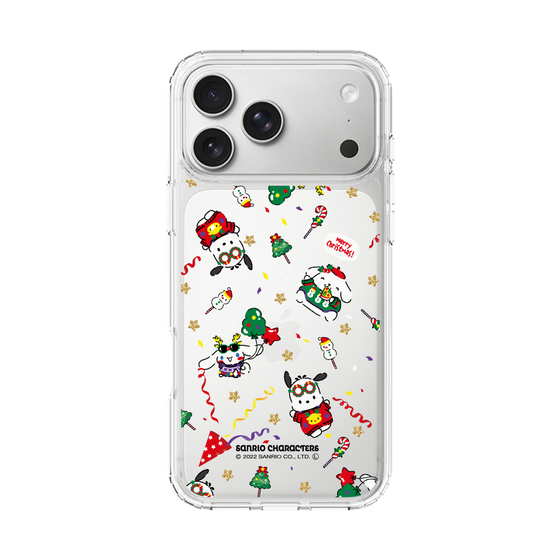 スリムプロテクションケース［ ポムポムプリン＆シナモン＆ポチャッコ - Xmas - パターン ］
