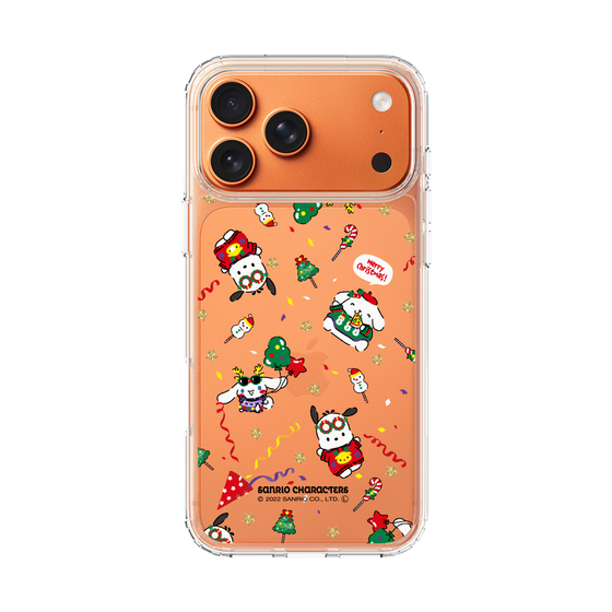スリムプロテクションケース［ ポムポムプリン＆シナモン＆ポチャッコ - Xmas - パターン ］