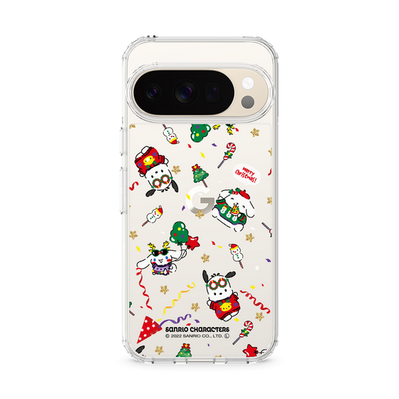 スリムプロテクションケース［ ポムポムプリン＆シナモン＆ポチャッコ - Xmas - パターン ］