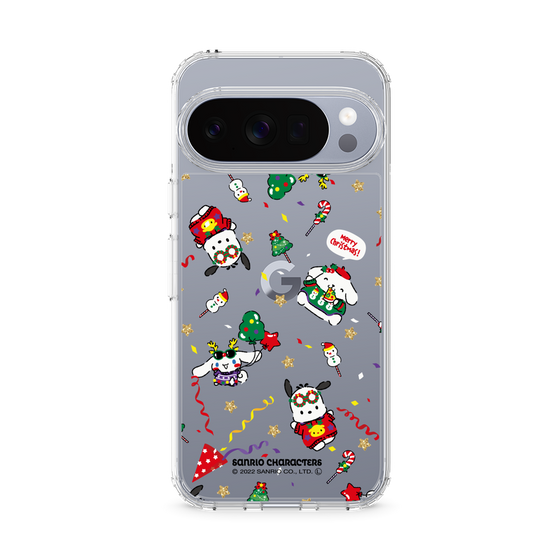 スリムプロテクションケース［ ポムポムプリン＆シナモン＆ポチャッコ - Xmas - パターン ］