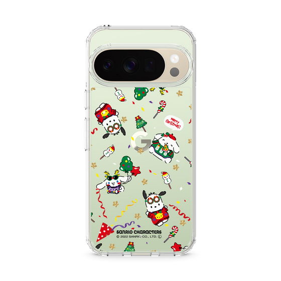 スリムプロテクションケース［ ポムポムプリン＆シナモン＆ポチャッコ - Xmas - パターン ］