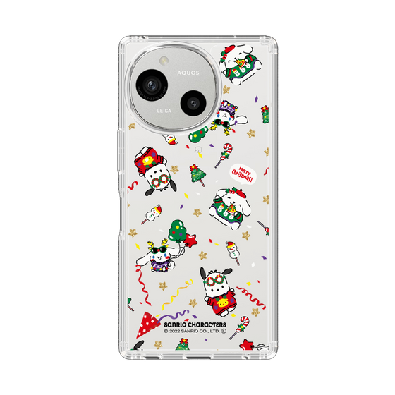 スリムプロテクションケース［ ポムポムプリン＆シナモン＆ポチャッコ - Xmas - パターン ］