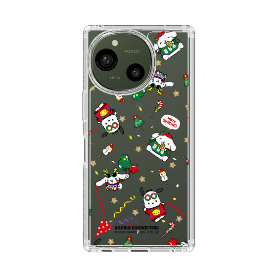 スリムプロテクションケース［ ポムポムプリン＆シナモン＆ポチャッコ - Xmas - パターン ］