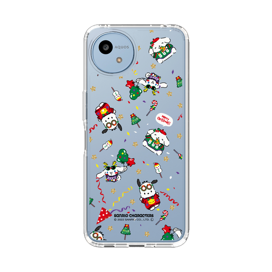 スリムプロテクションケース［ ポムポムプリン＆シナモン＆ポチャッコ - Xmas - パターン ］