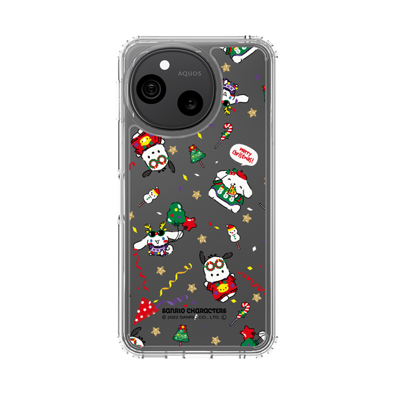 スリムプロテクションケース［ ポムポムプリン＆シナモン＆ポチャッコ - Xmas - パターン ］