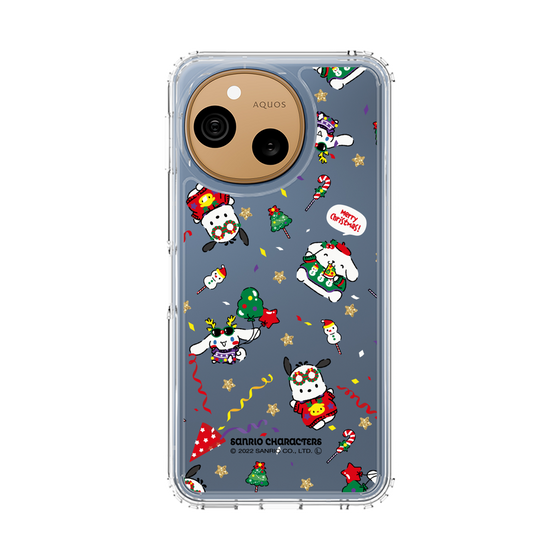 スリムプロテクションケース［ ポムポムプリン＆シナモン＆ポチャッコ - Xmas - パターン ］