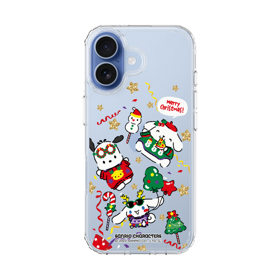 スリムプロテクションケース［ ポムポムプリン＆シナモン＆ポチャッコ - Xmas - ソロ ］