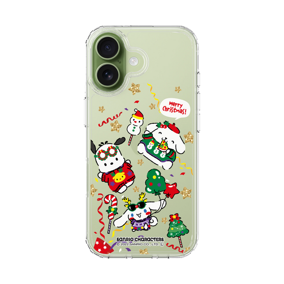 スリムプロテクションケース［ ポムポムプリン＆シナモン＆ポチャッコ - Xmas - ソロ ］