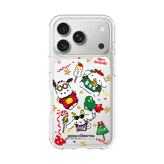 スリムプロテクションケース［ ポムポムプリン＆シナモン＆ポチャッコ - Xmas - ソロ ］
