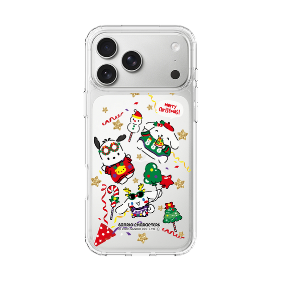スリムプロテクションケース［ ポムポムプリン＆シナモン＆ポチャッコ - Xmas - ソロ ］