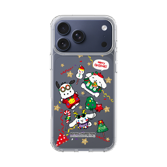 スリムプロテクションケース［ ポムポムプリン＆シナモン＆ポチャッコ - Xmas - ソロ ］