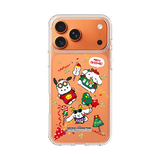 スリムプロテクションケース［ ポムポムプリン＆シナモン＆ポチャッコ - Xmas - ソロ ］
