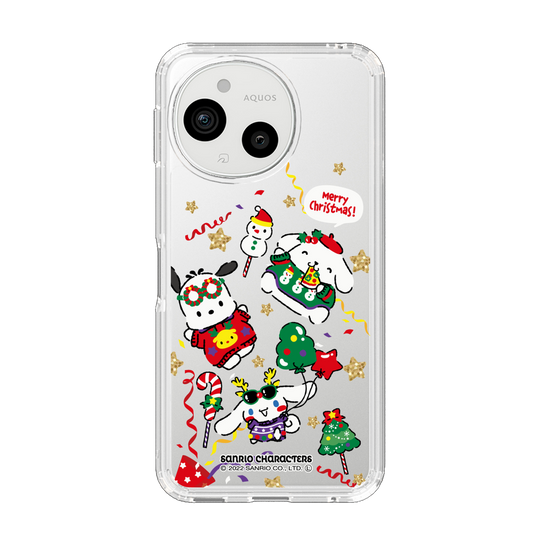 スリムプロテクションケース［ ポムポムプリン＆シナモン＆ポチャッコ - Xmas - ソロ ］