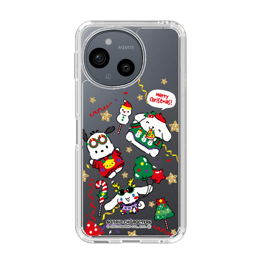 スリムプロテクションケース［ ポムポムプリン＆シナモン＆ポチャッコ - Xmas - ソロ ］