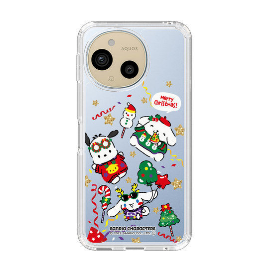 スリムプロテクションケース［ ポムポムプリン＆シナモン＆ポチャッコ - Xmas - ソロ ］